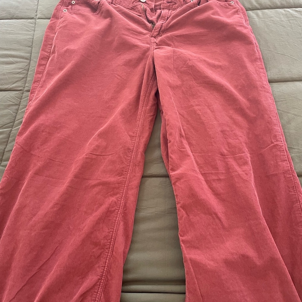 American Eagle Outfitters Red Wide Leg Pants